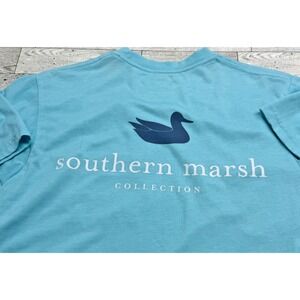 Southern Marsh T-shirt Youth LARGE Sky Blue Short Sleeve Pocket Authentic Class